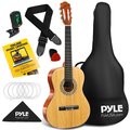 Pyle 36'' -Inch 6-String Classical Guitar - Guitar with Digital Tuner & Accessory Kit, (Nature Color) PGACLS82LFT